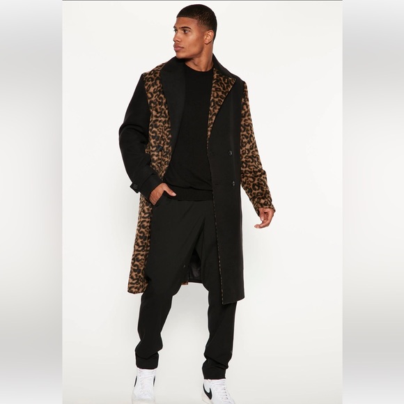 New NWT Fashion nova XL Cheetah Double Breasted Trench Coat - Picture 2 of 3